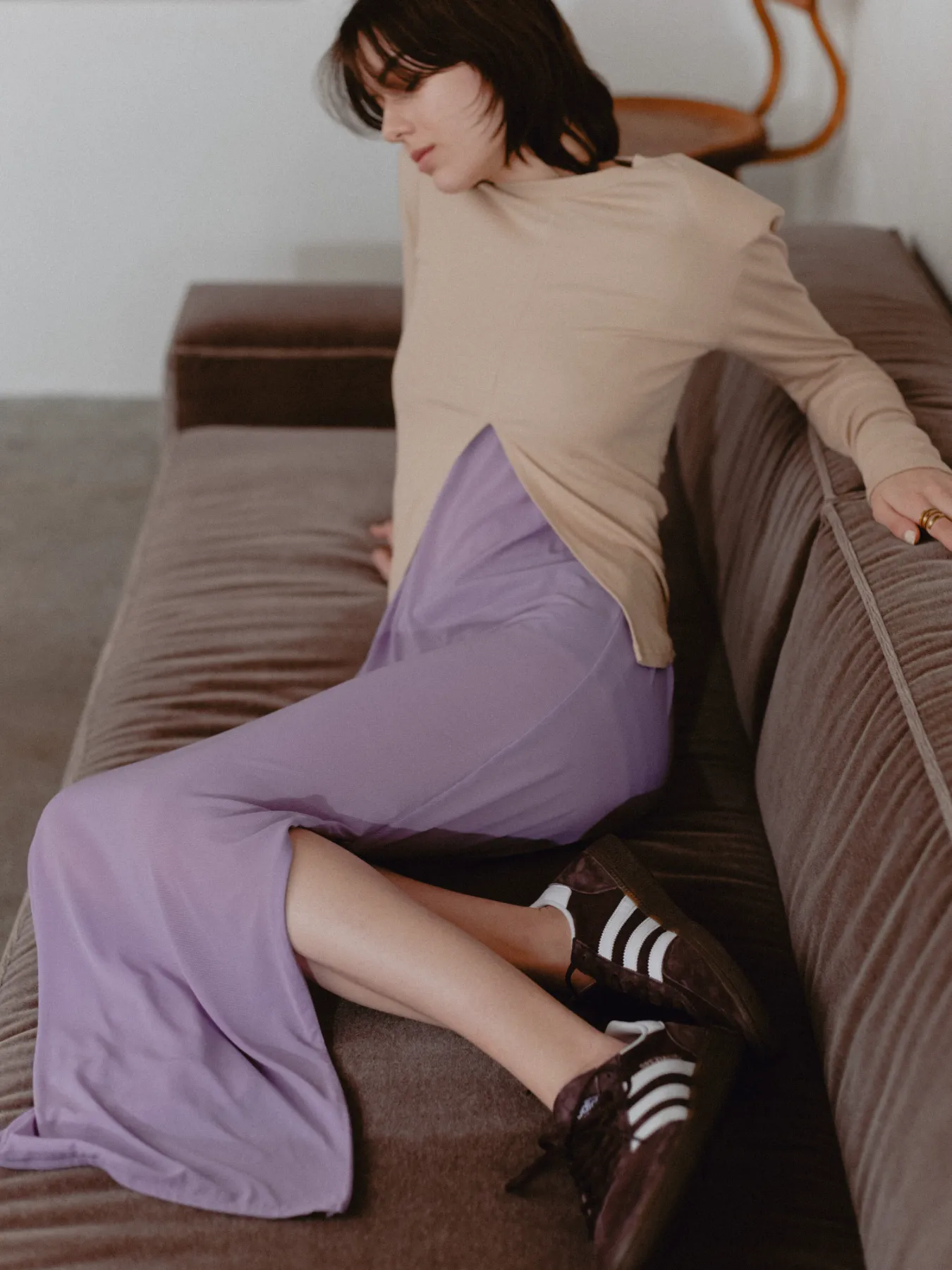 pasterip パセリ　スエード　キャミ Faux suede mesh over camisole | Pasterip(パセリ)レディース