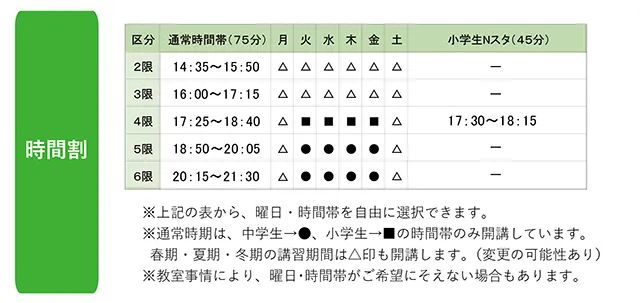 授業料 時間割 福岡市 個別指導のなかま塾 福岡 佐賀