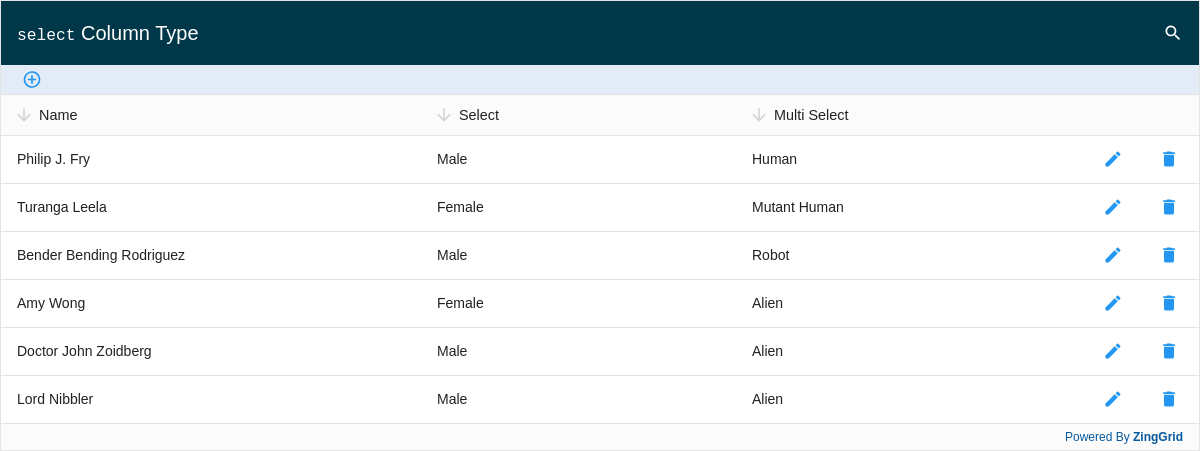 Select Column Type