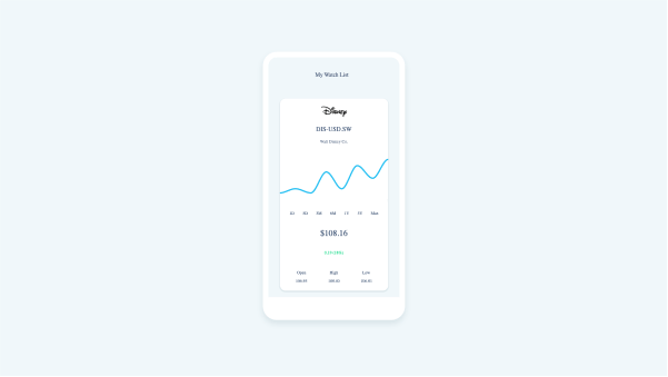 Stock Trading Phone Dashboard