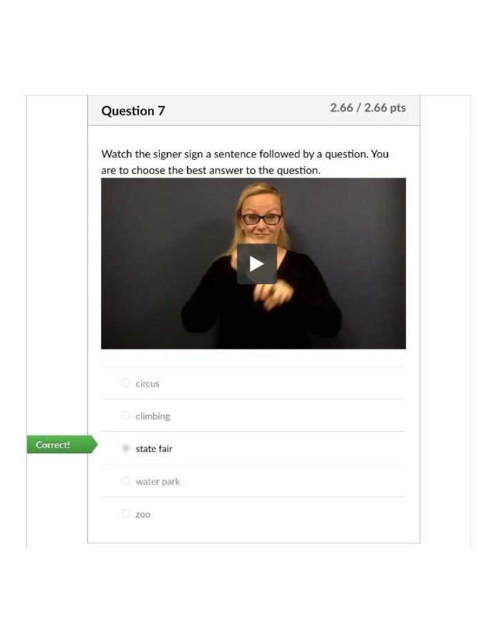 Trueway Unit 6 Comprehension Test, Question 7