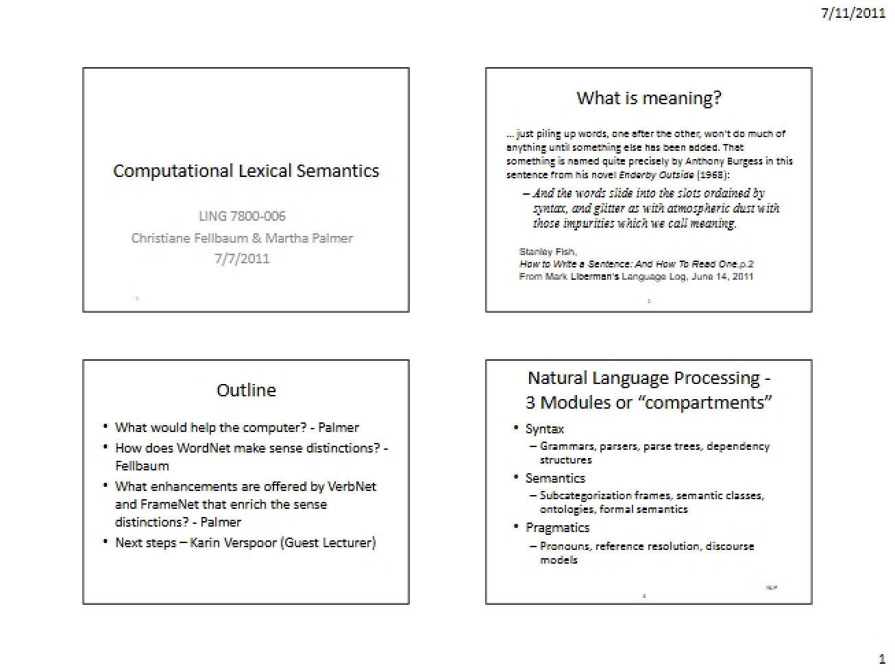 Computational Lexical Semantics