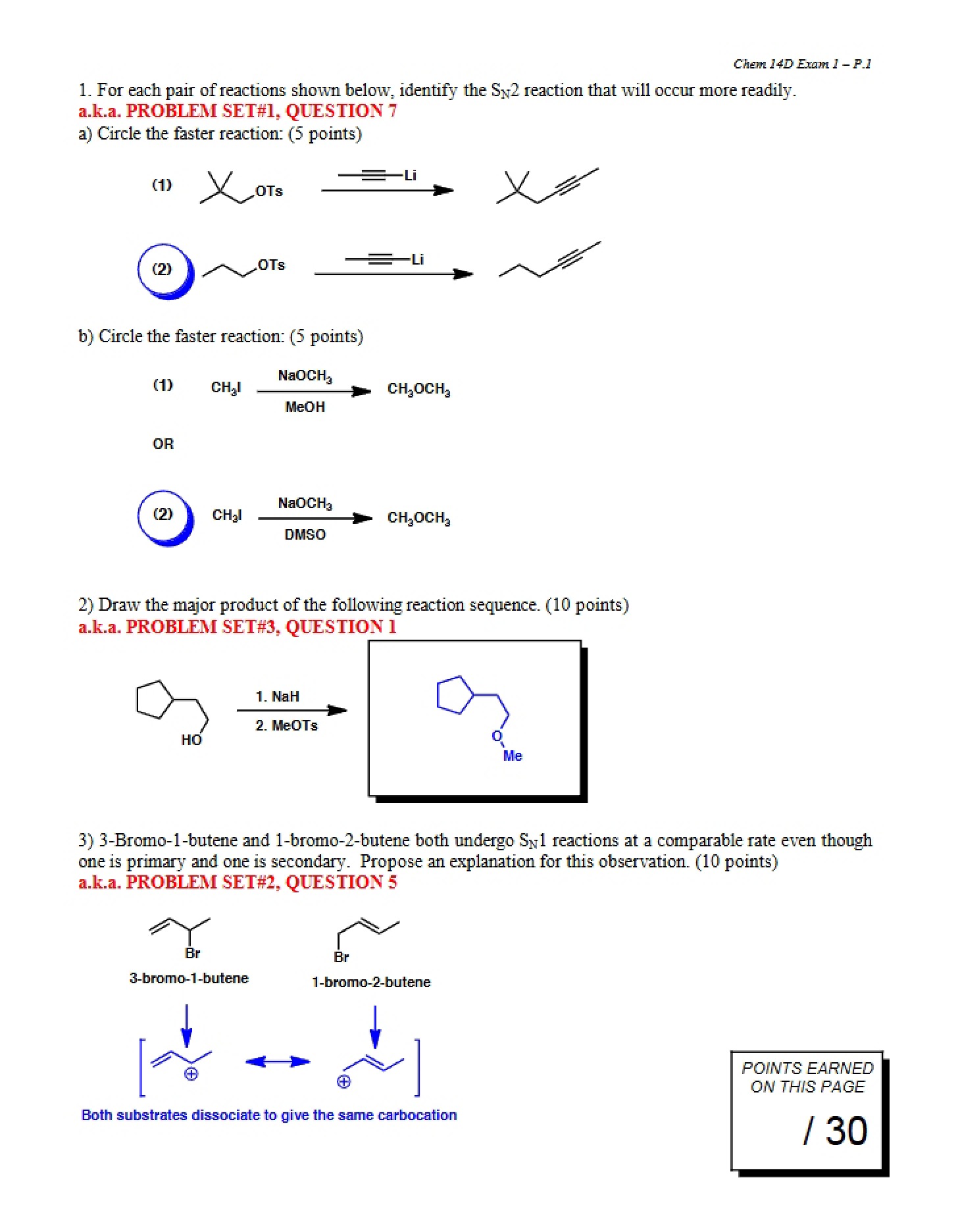 Key for 2010 Exam 1