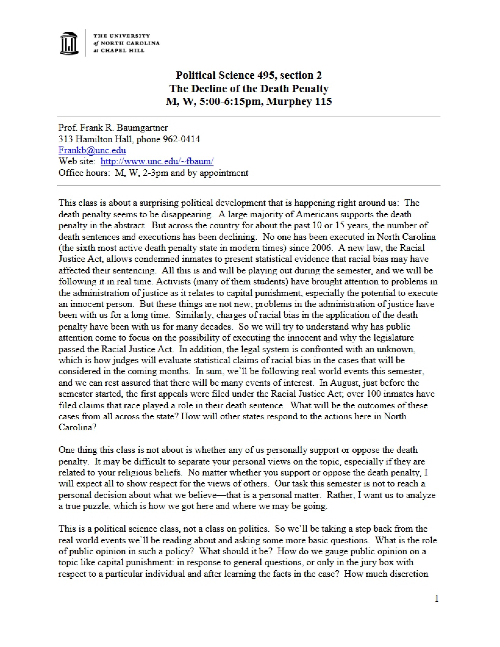 Adv Undergrad Seminar Syllabus
