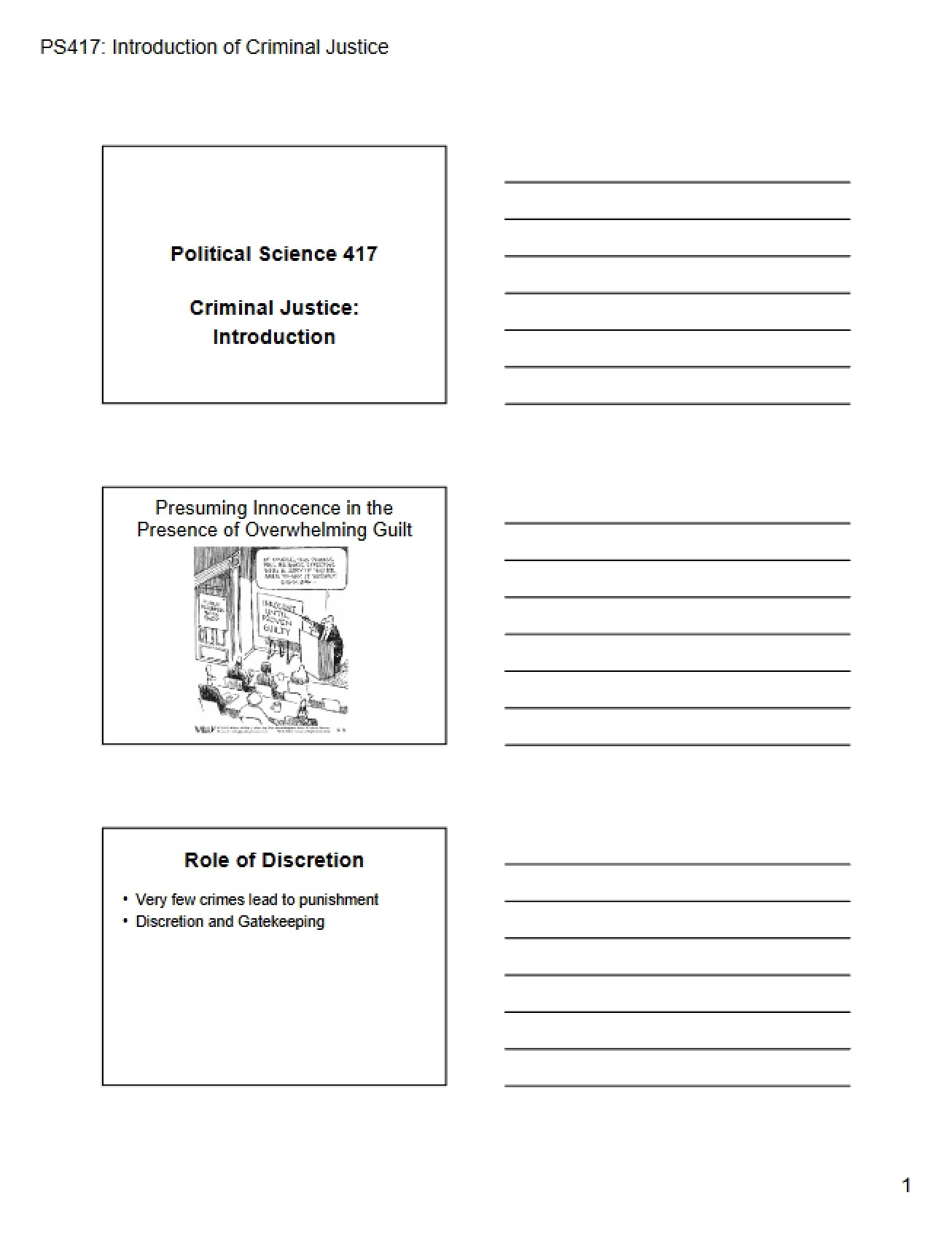 Introduction Notes for Criminal Justice