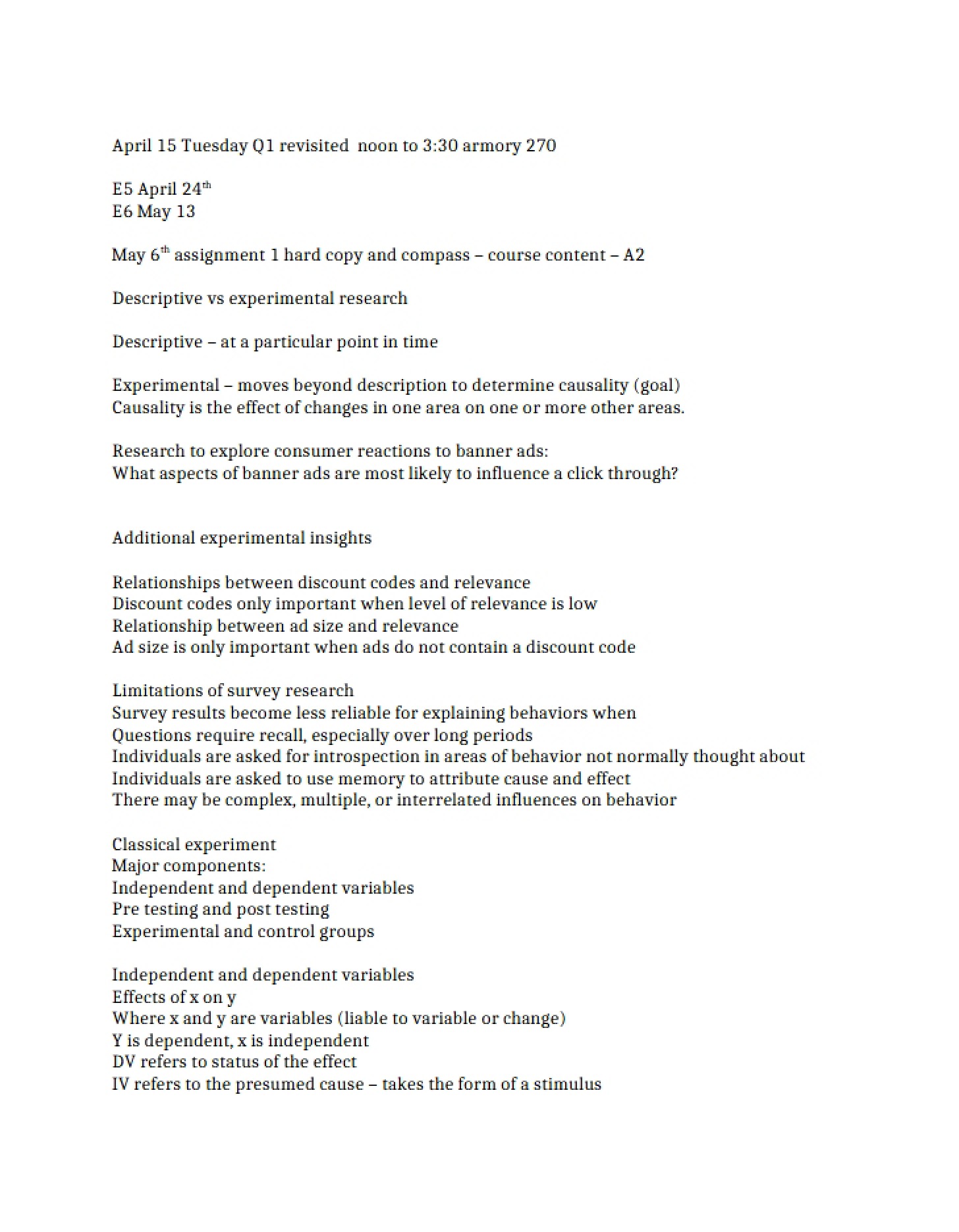 Experimental vs Descriptive Research