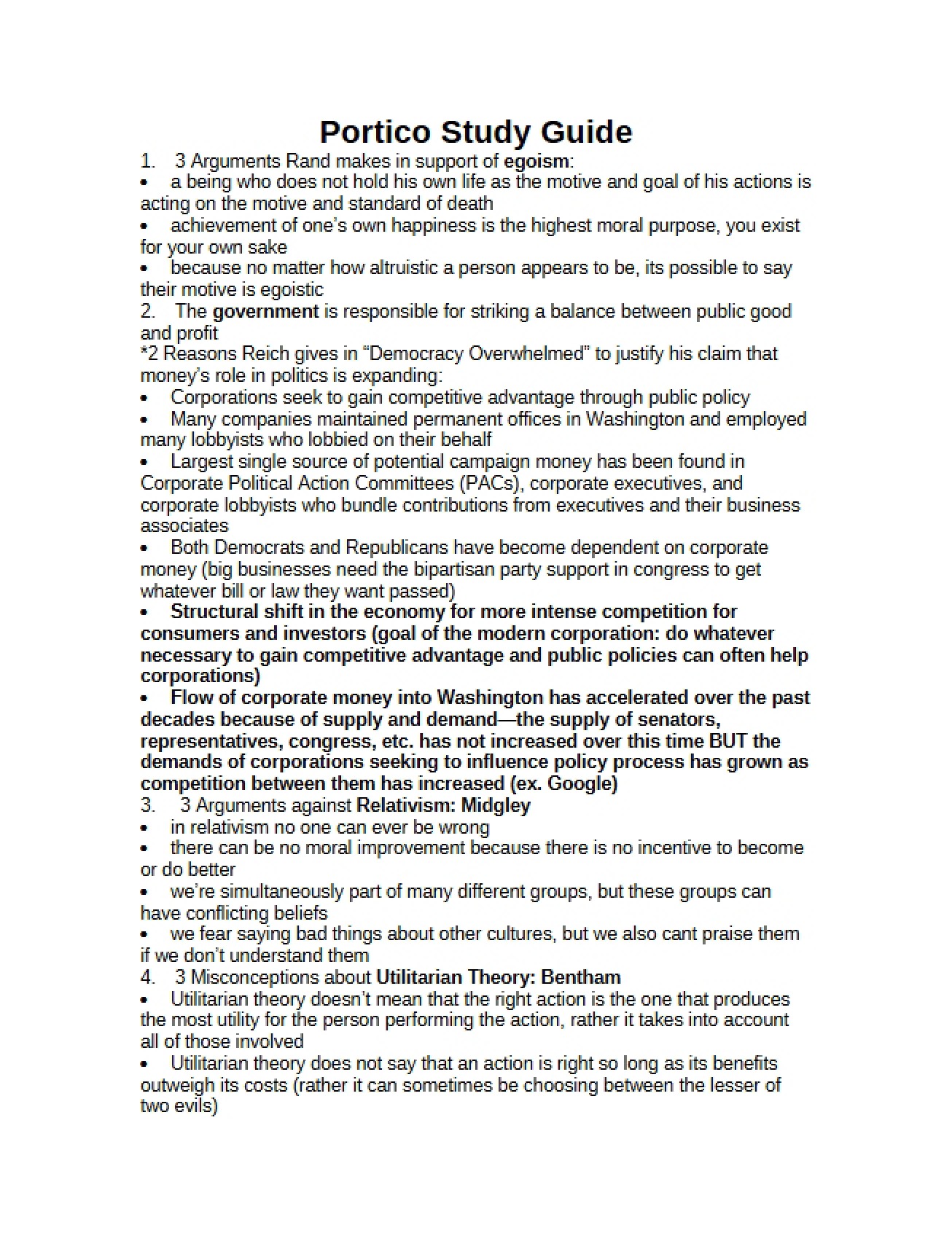 Portico Course Study Guide