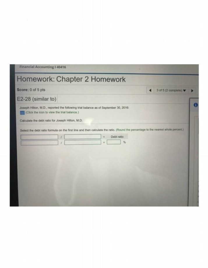 Financial Accounting I - Chapter 2 Homework E2-28