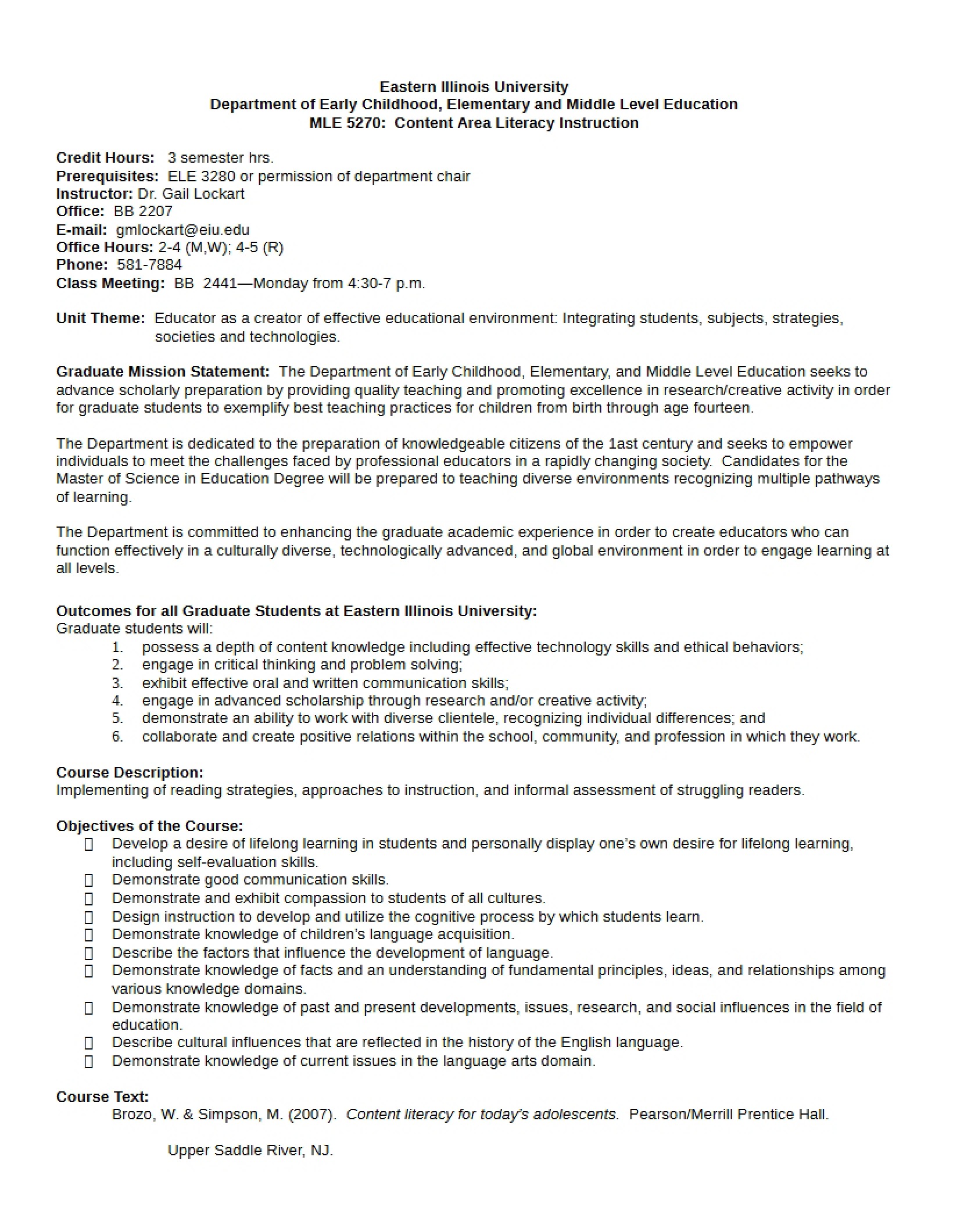 Lockart Section 001 Class Guide