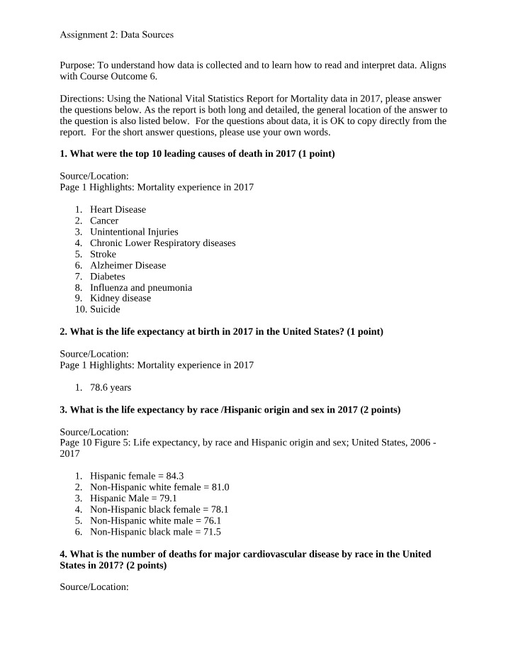 Assignment 2 Data Sources