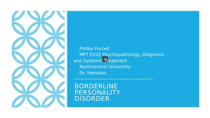 Borderline Personality Disorder - A Case Study