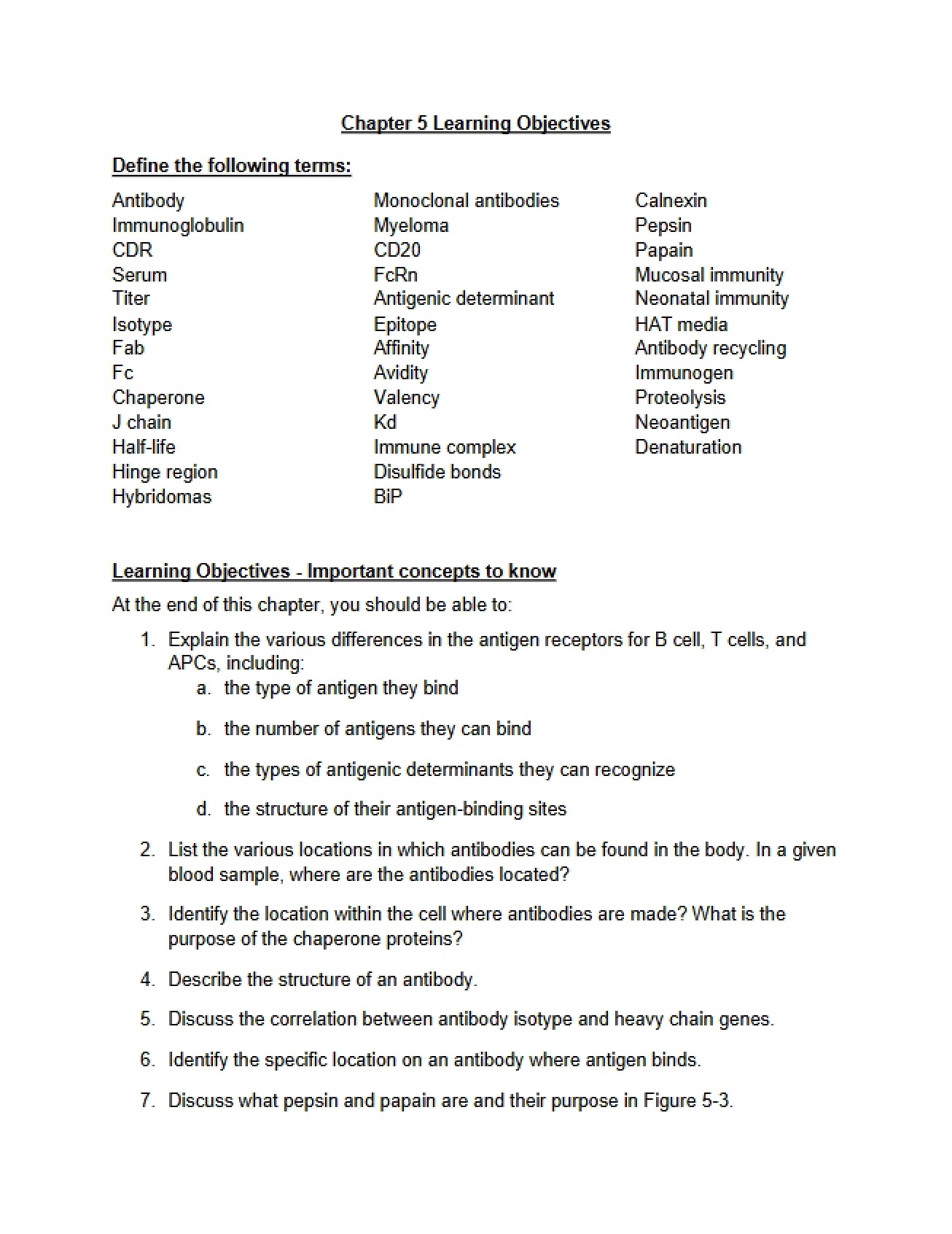 Guide for Studying Chapter 5 (2017)