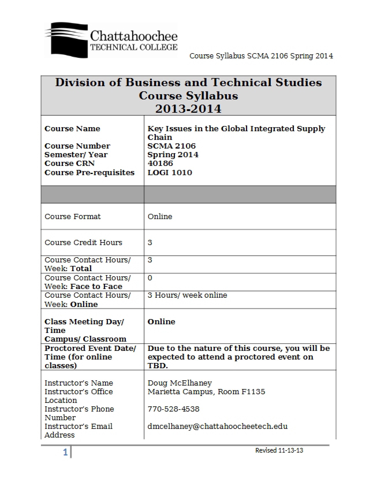Global Supply Chain Syllabus
