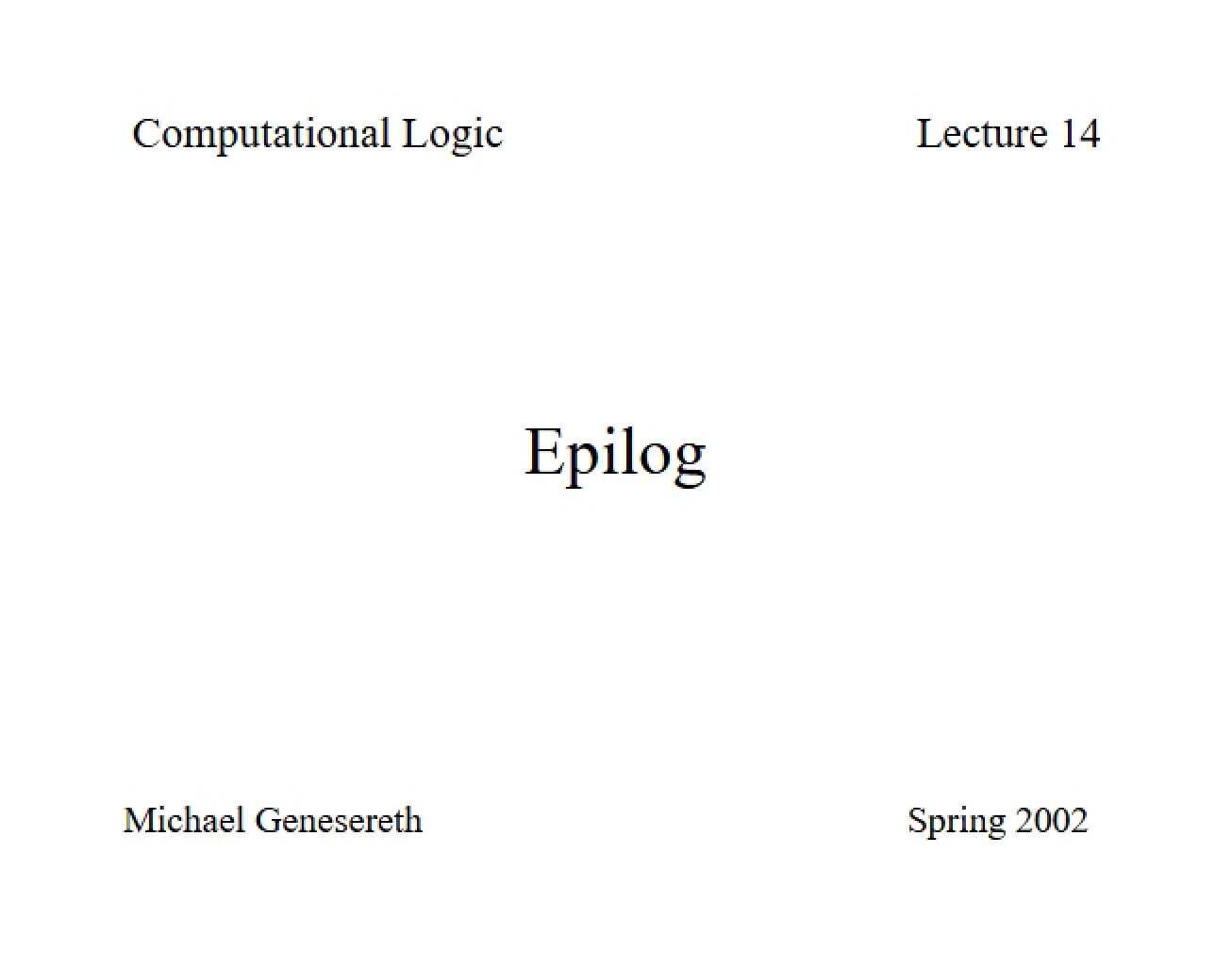 Computational Logic Introduction