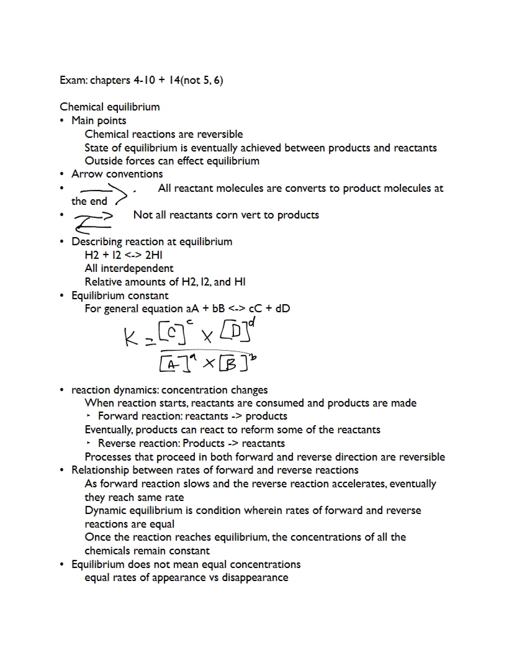 General Chemistry Examination Review