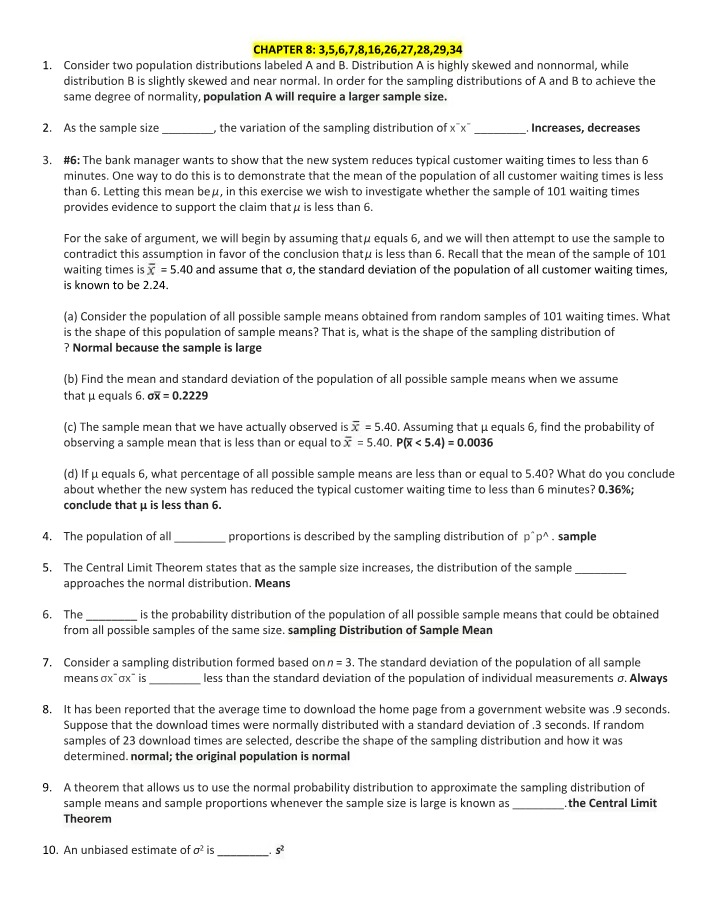 Connect Questions - Chapters 8 and 9