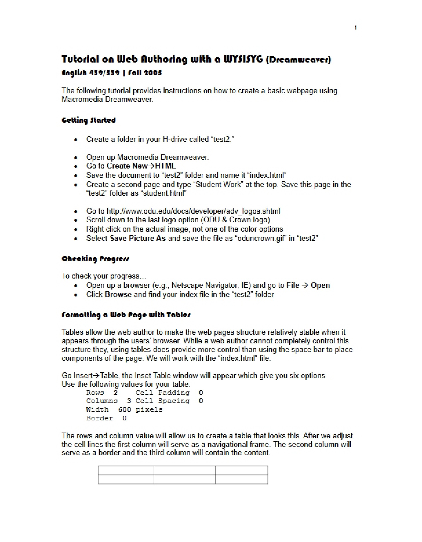 Web Authoring Tutorial