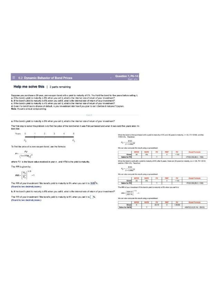 Dynamic Behavior of Bond Prices and Internal Rate of Return
