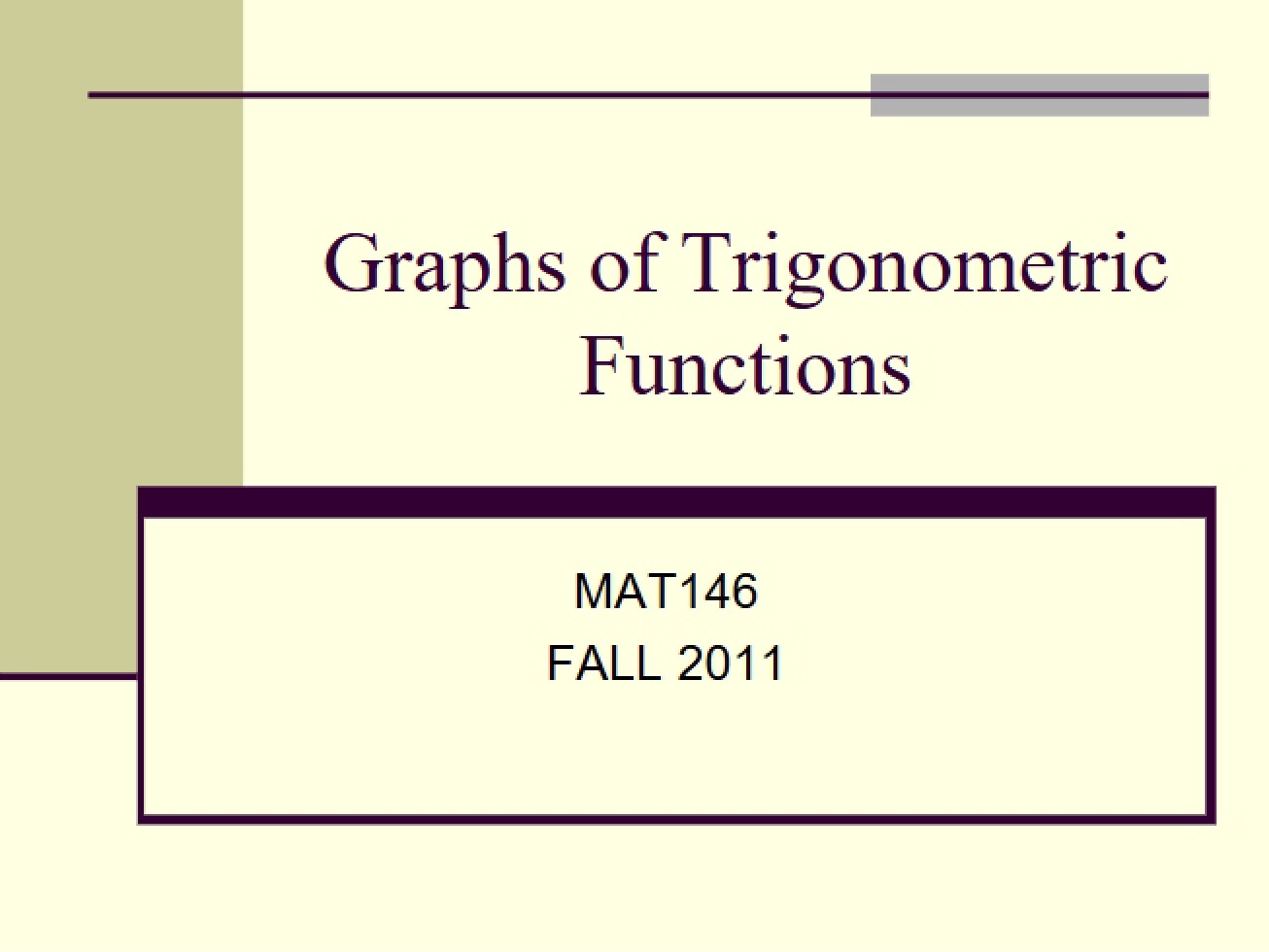 Trigonometric Function Graphing