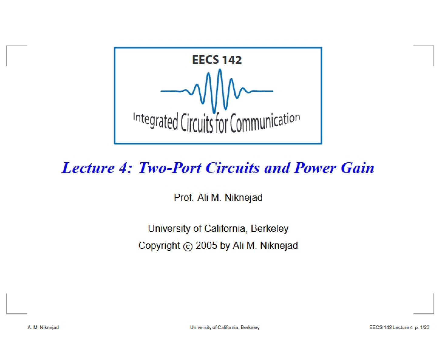 Analysis of Distortion (Lec 7)