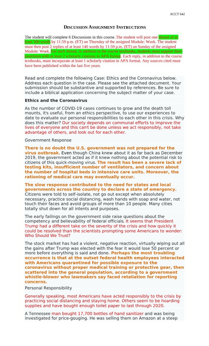 Week 2 Discussion Assignment Instructions