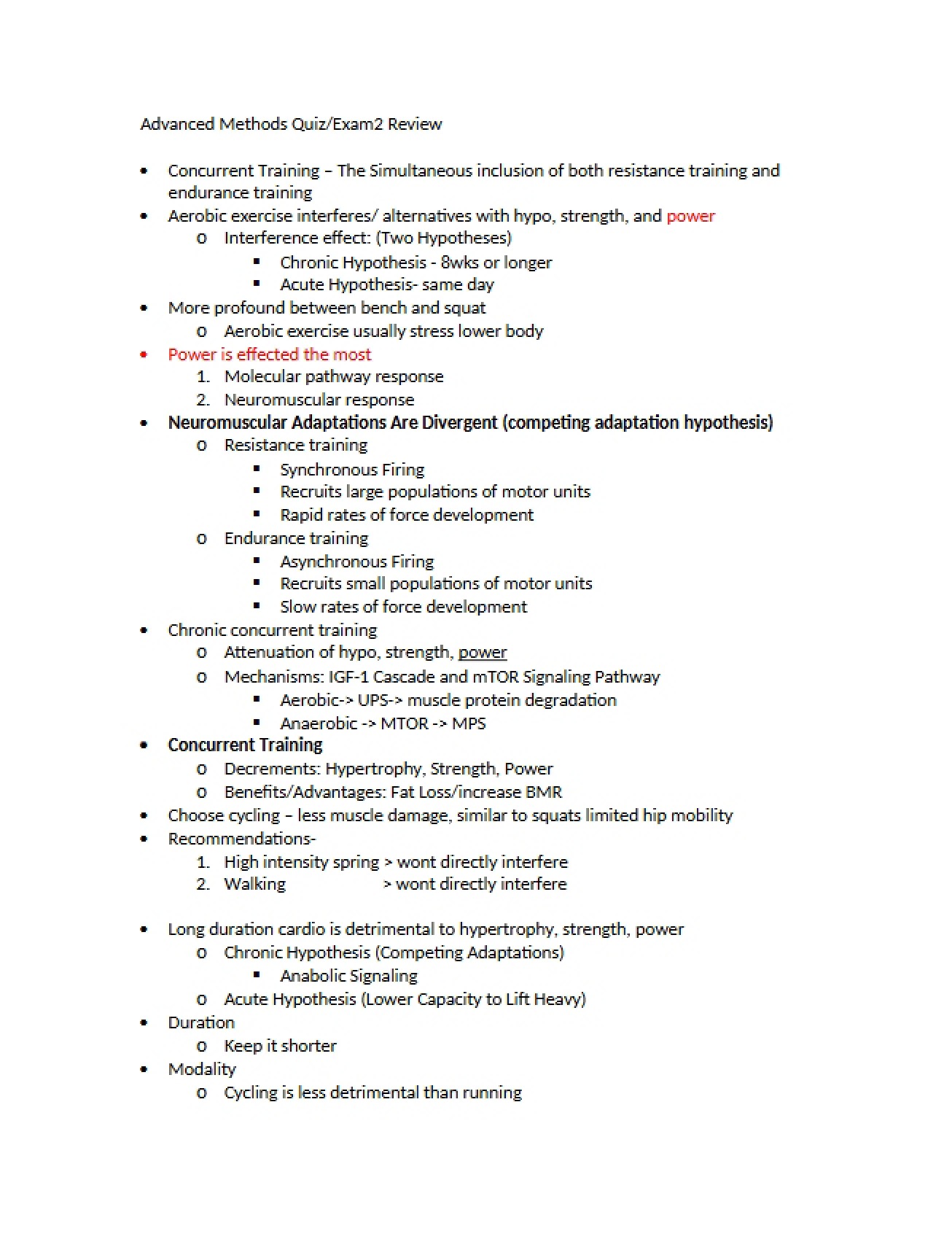 Review for Second Exam