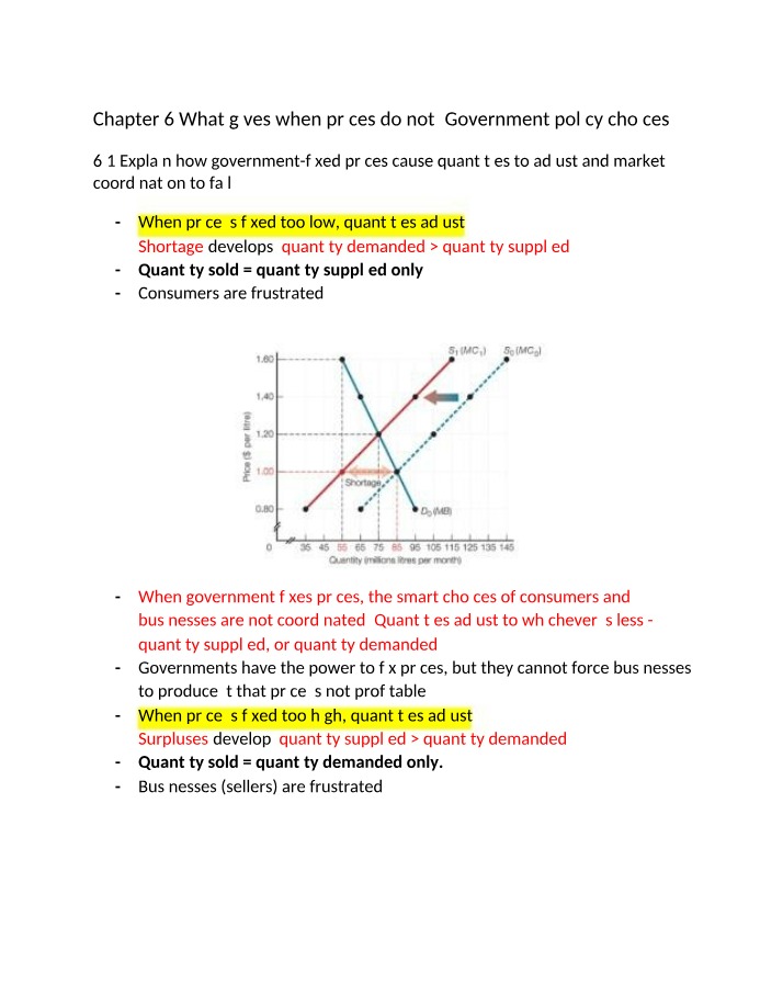 What gives when prices do not - Chapter 6
