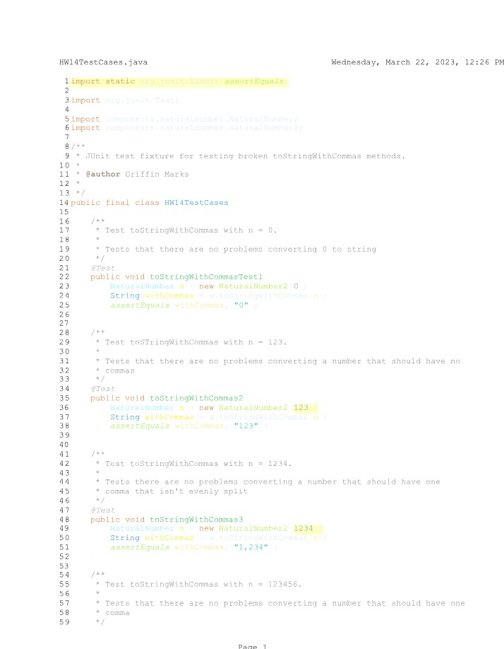 HW14 - Test Cases