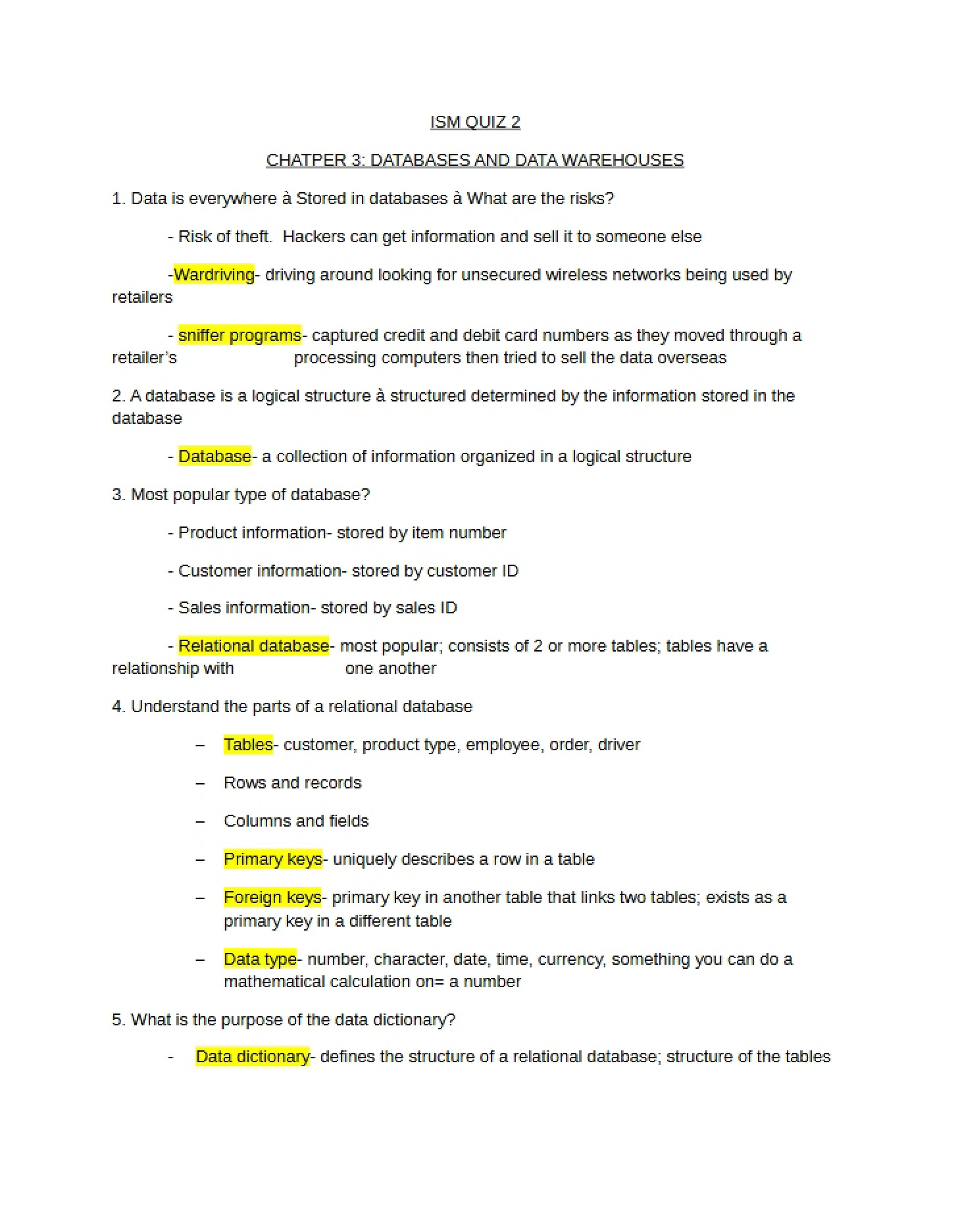 Data Warehousing and Database Management (CH 3)