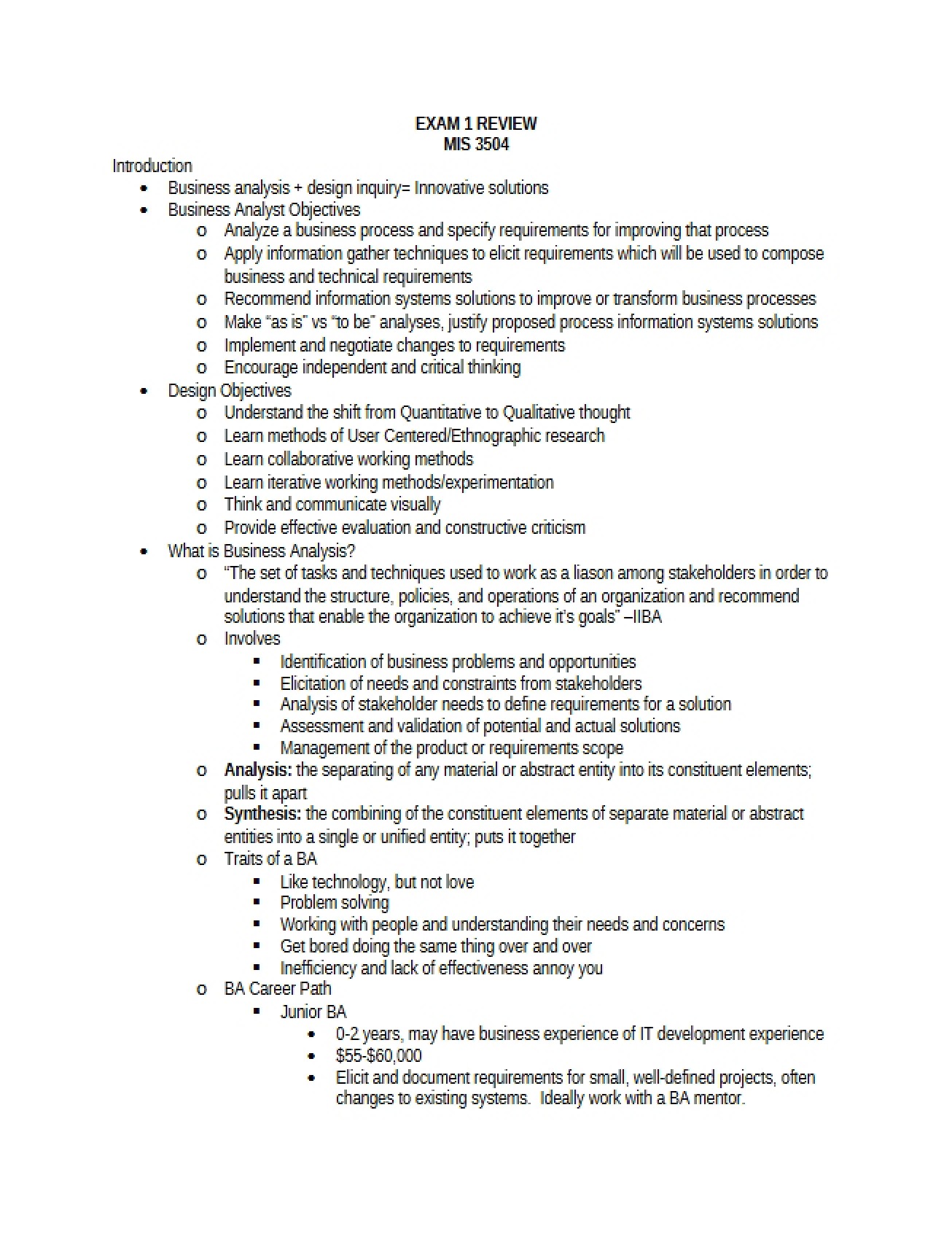 Review for the First Exam on Digital Design and Innovation