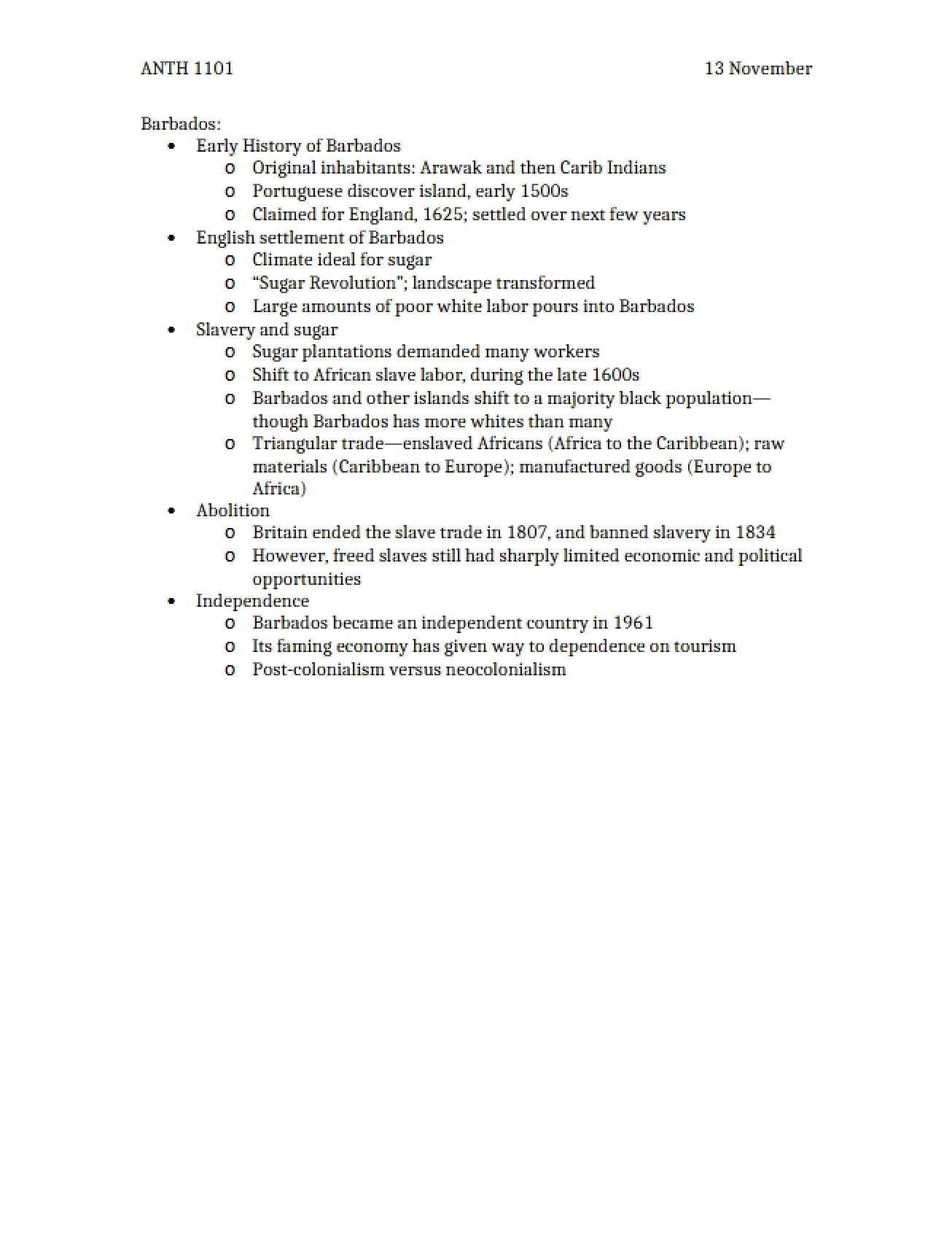 Ethnography of Barbados