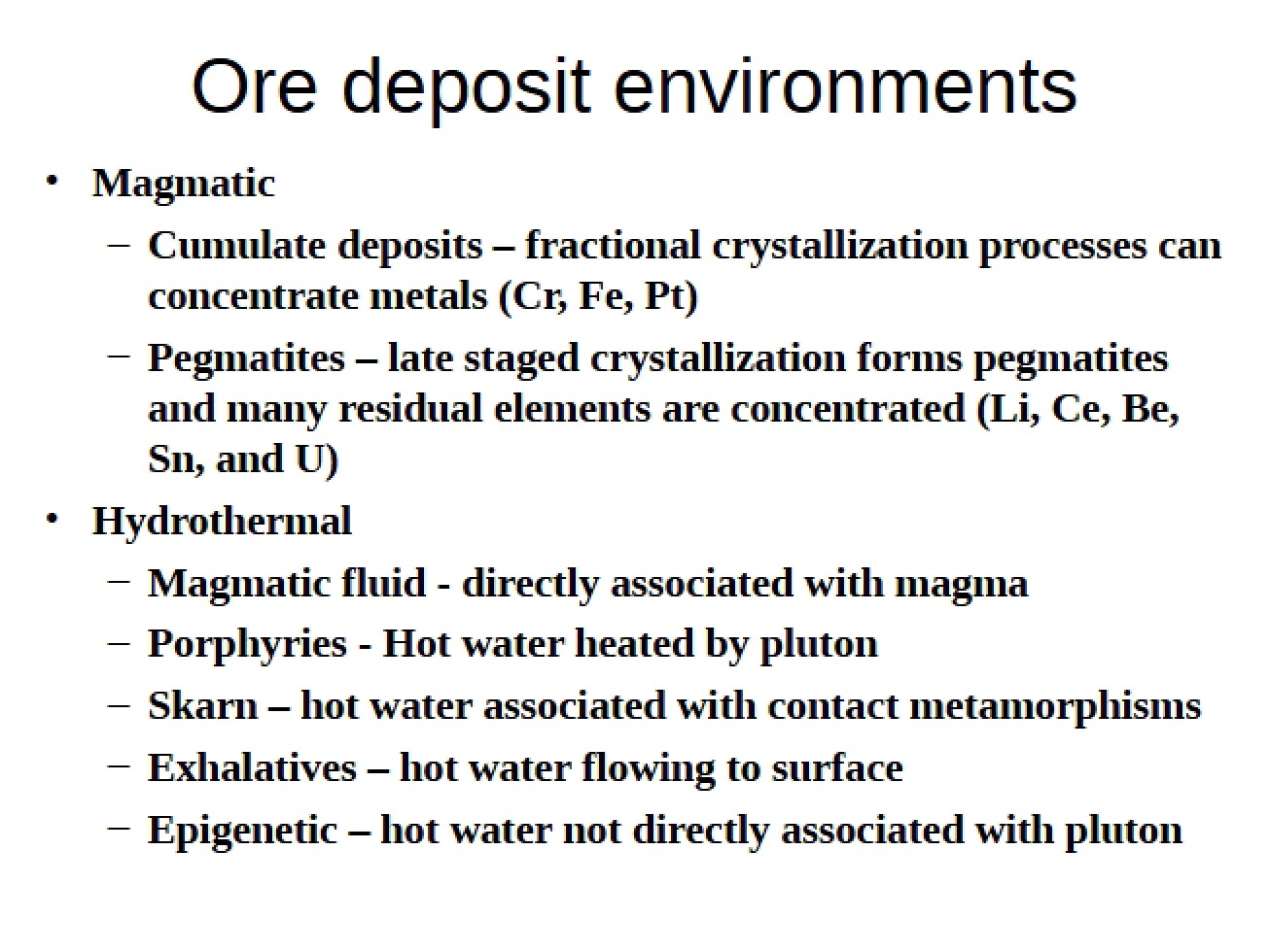 Geochemistry of Ores