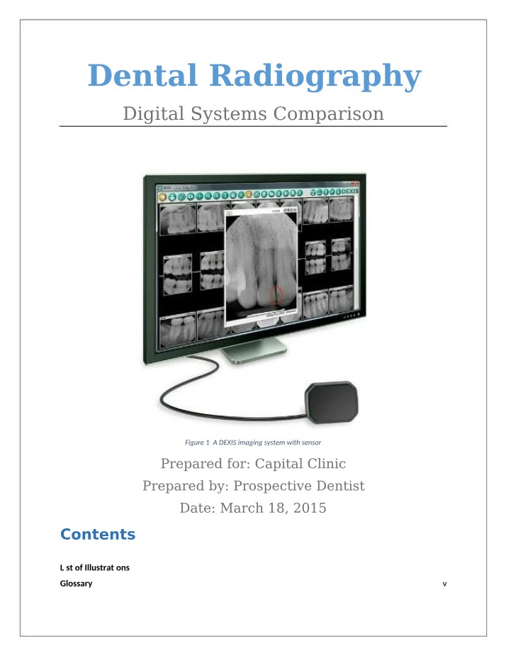 Dental Radiography - Comparing Digital Systems