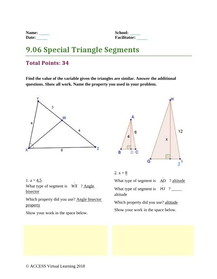 Special Triangle Segments (9.06)