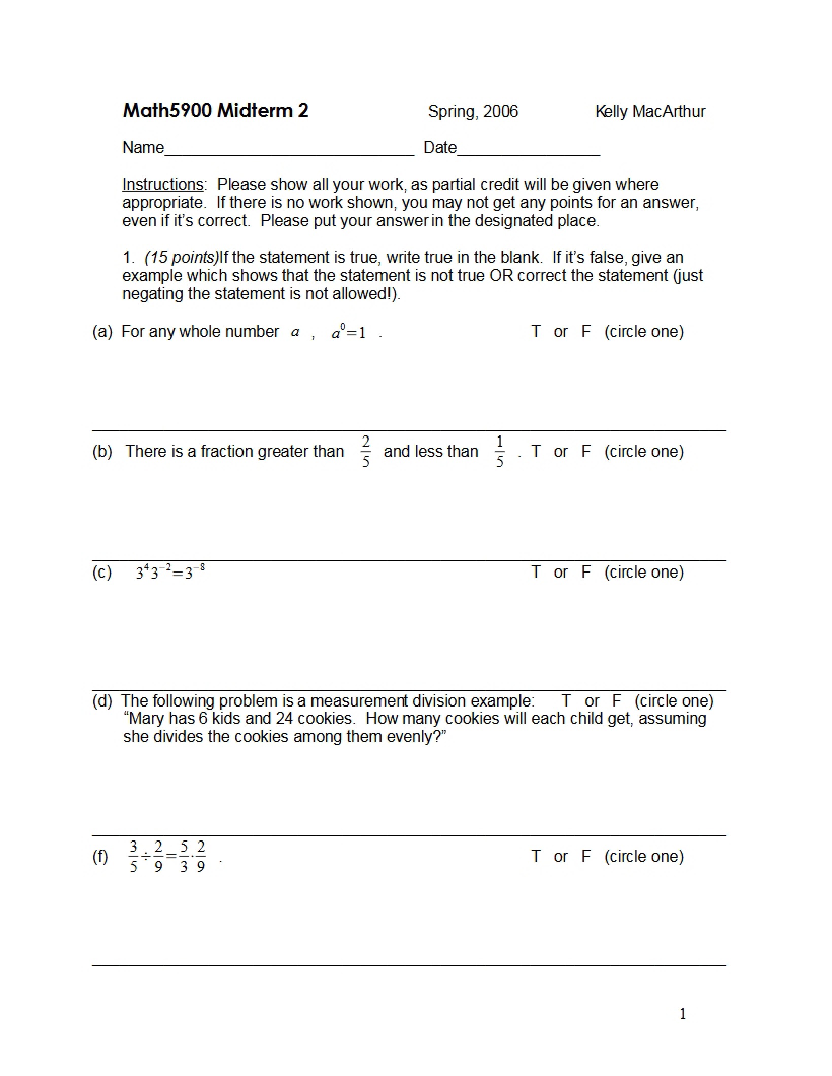 Second Midterm