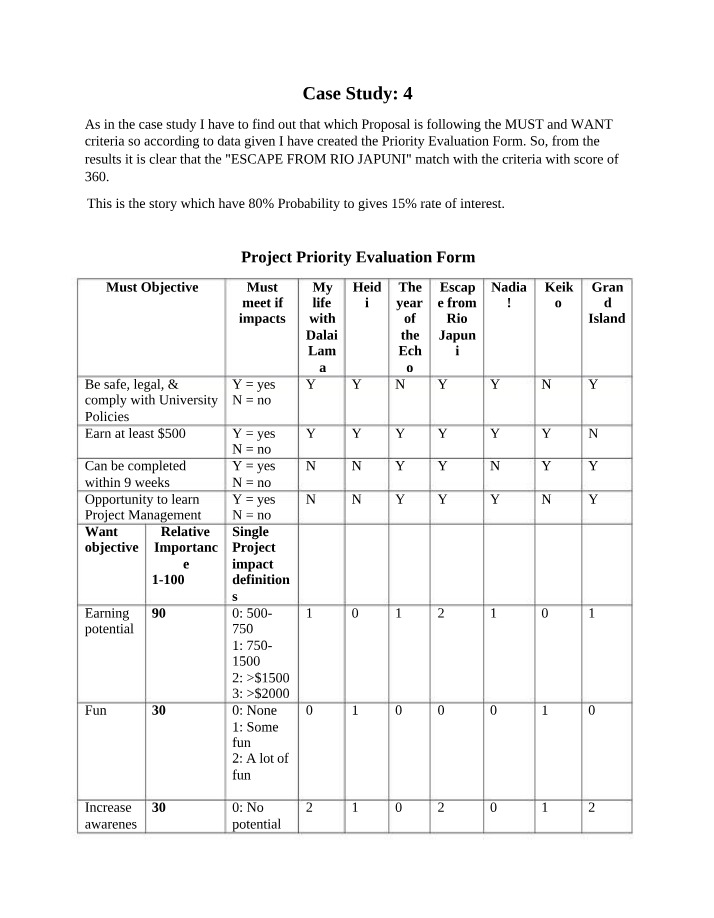 PMAL 105 Case Study Document