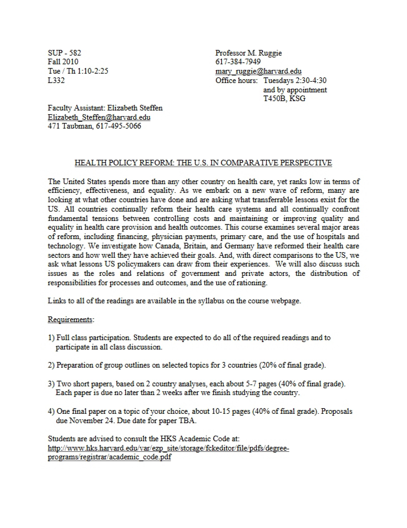 Health Inequality Reduction Syllabus