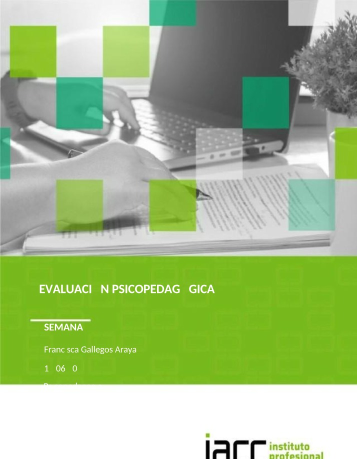 Evaluación Psicopedagógica para la Semana 2