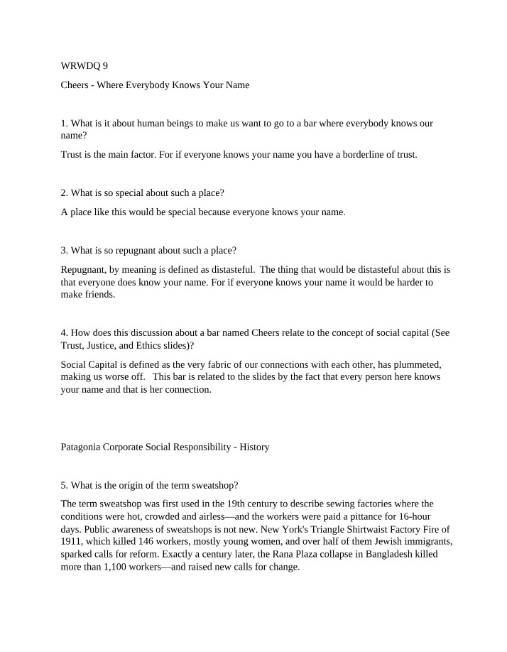 Cheers Bar - The Importance of Trust and Social Capital