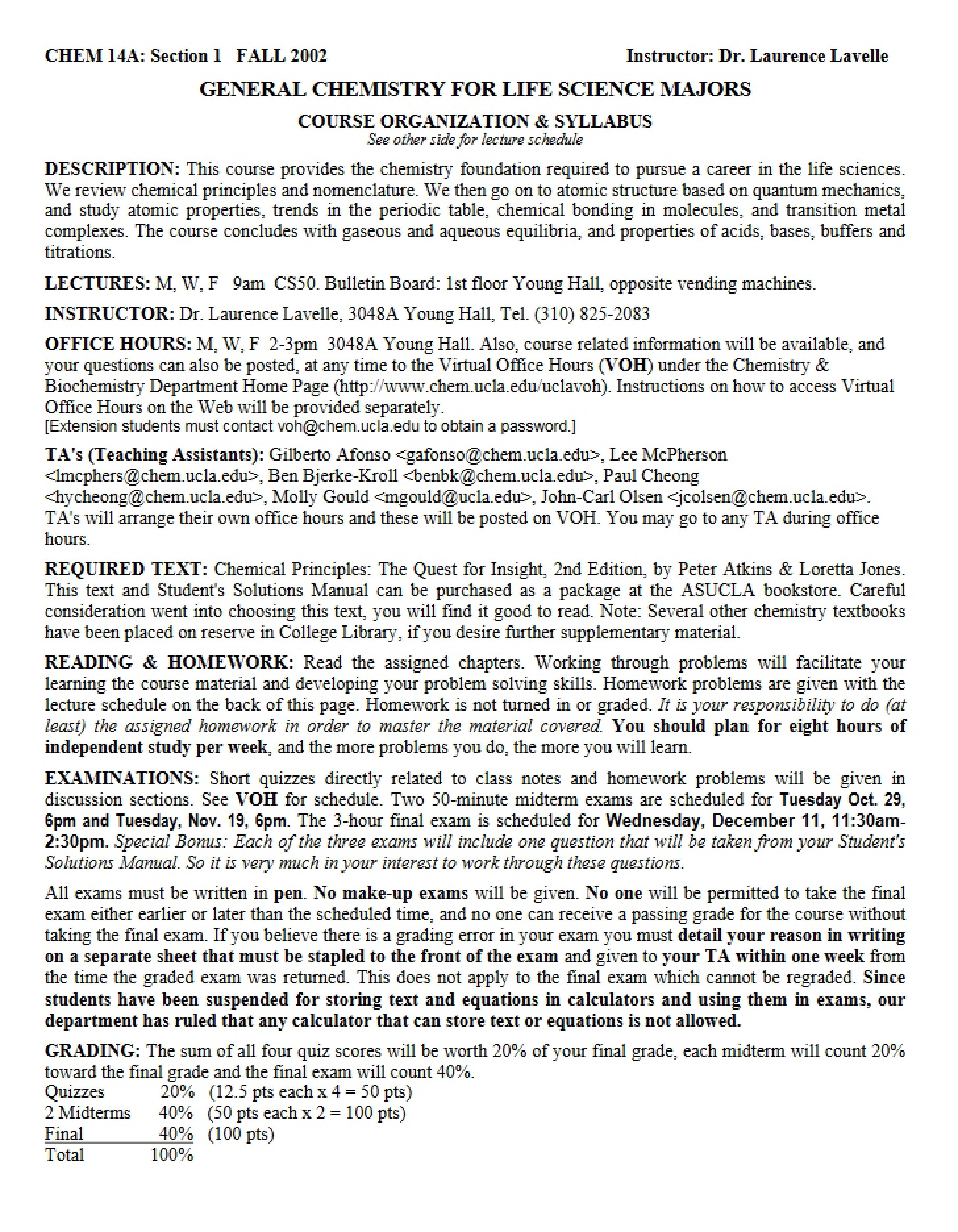 Course Syllabus - 2 Pages