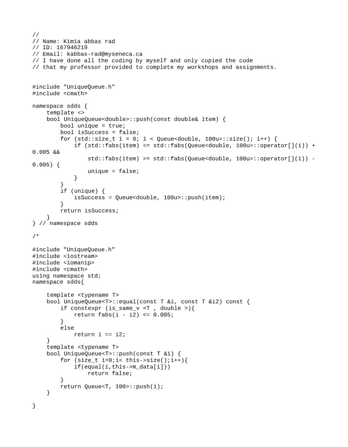 Computer Science - UniqueQueue
