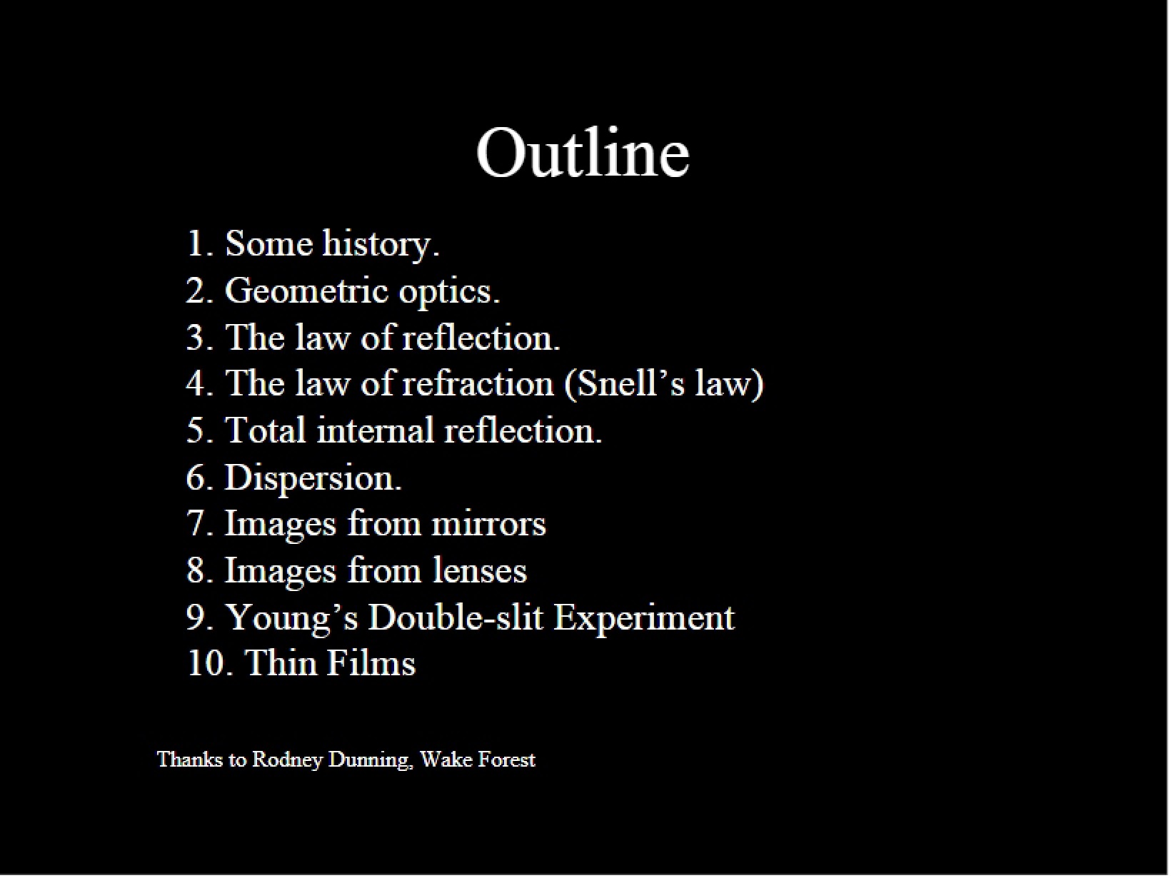 Physics Outline