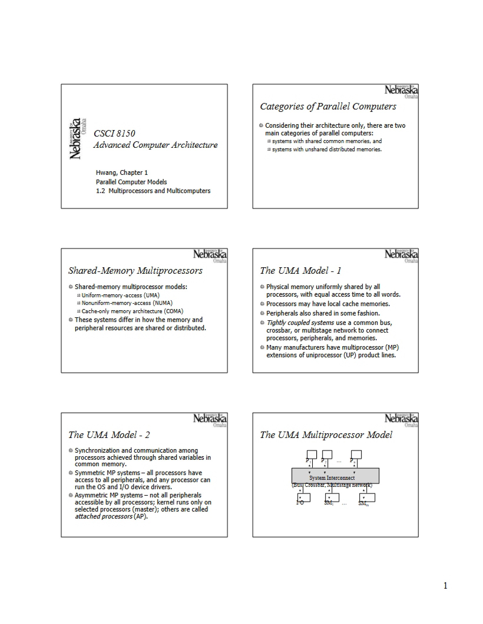 Models for Parallel Computing