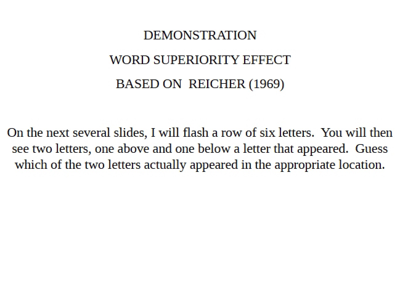 Word Superiority Effect Demo