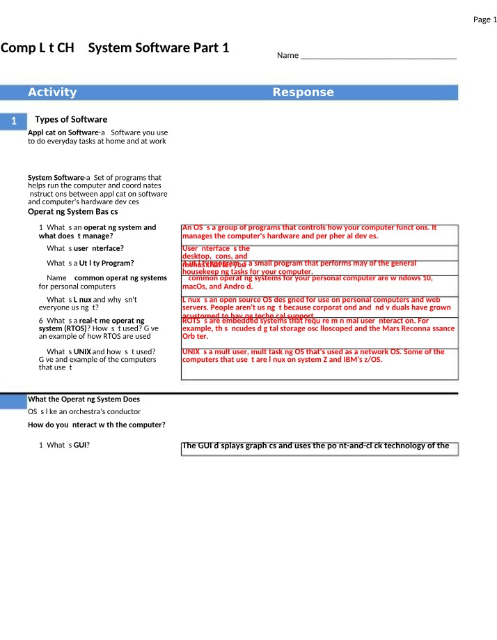 System Software - Comp Lit CH 5 Part 1