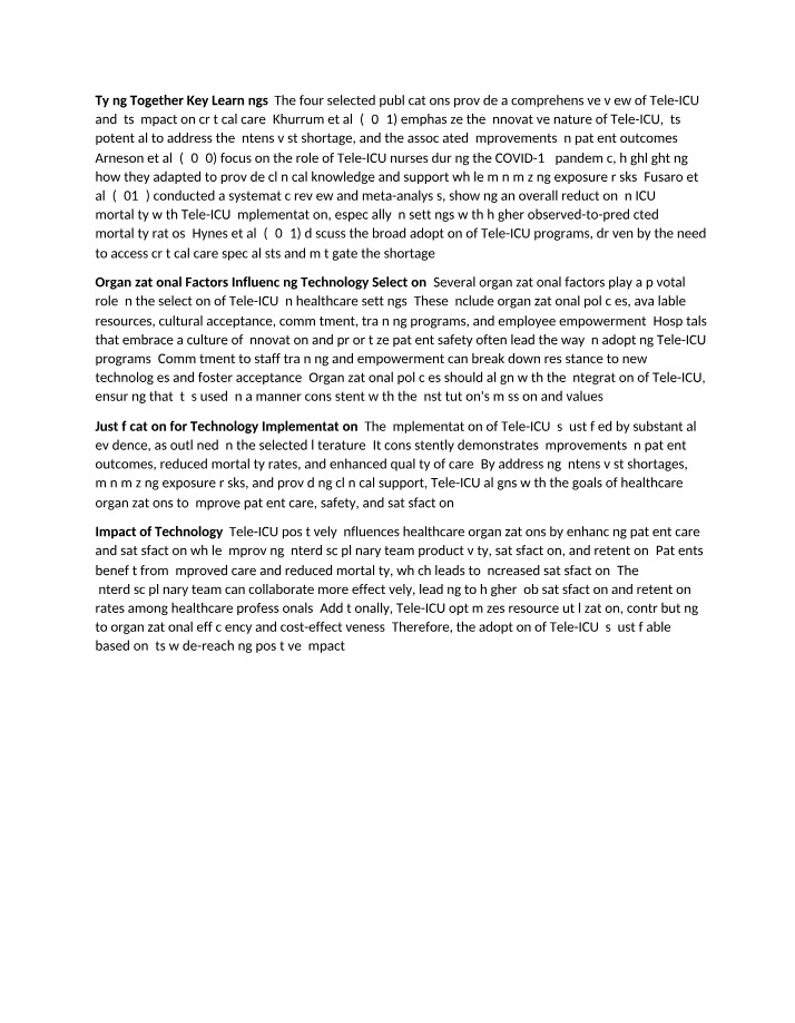 The Impact of Tele-ICU on Patient Care