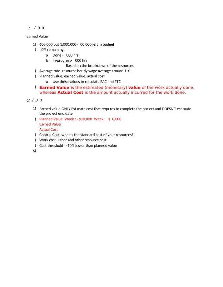 Cost Control and Earned Value in Project Management