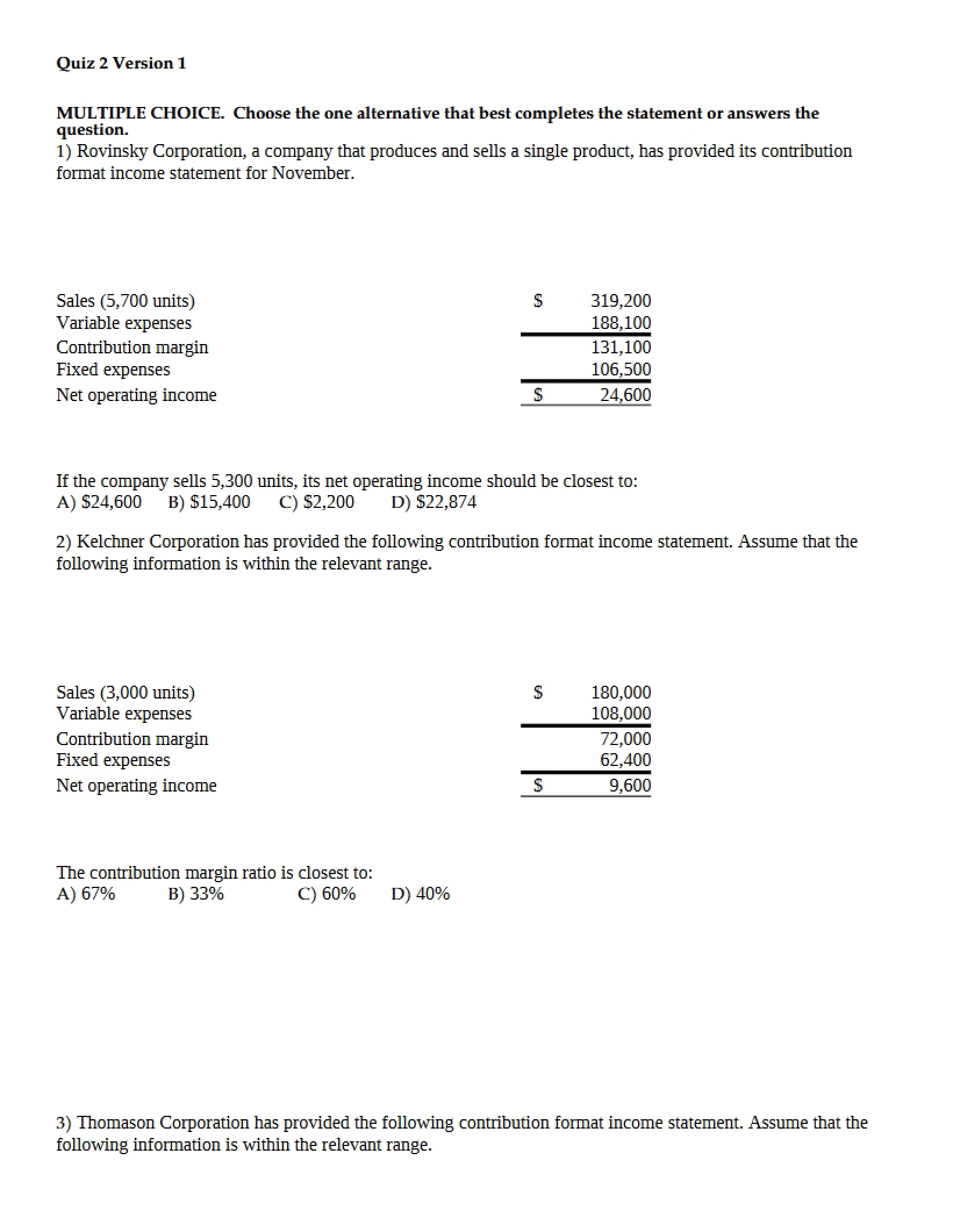 Version 1 of Quiz 2
