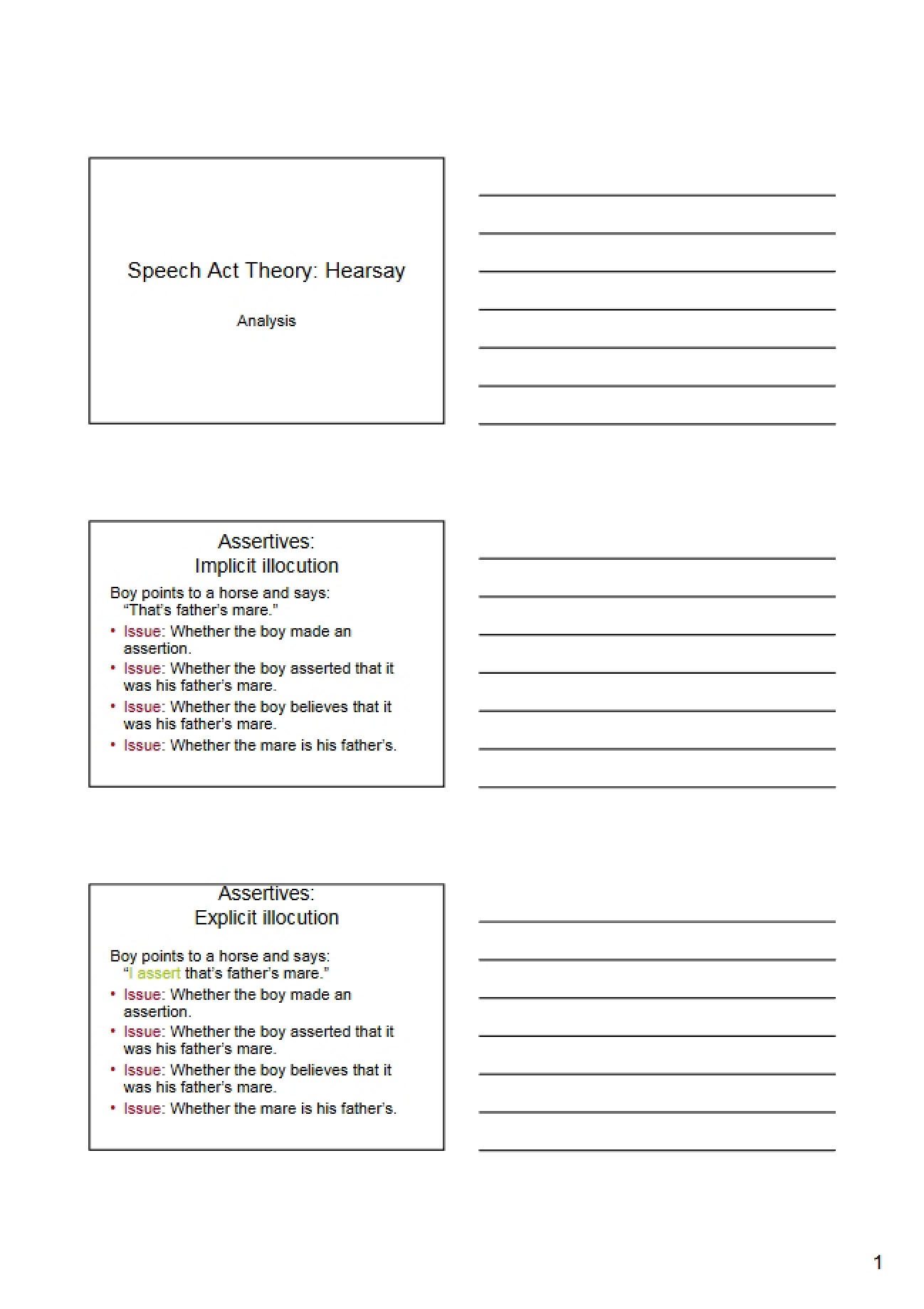 Hearsay and Speech Act Theory