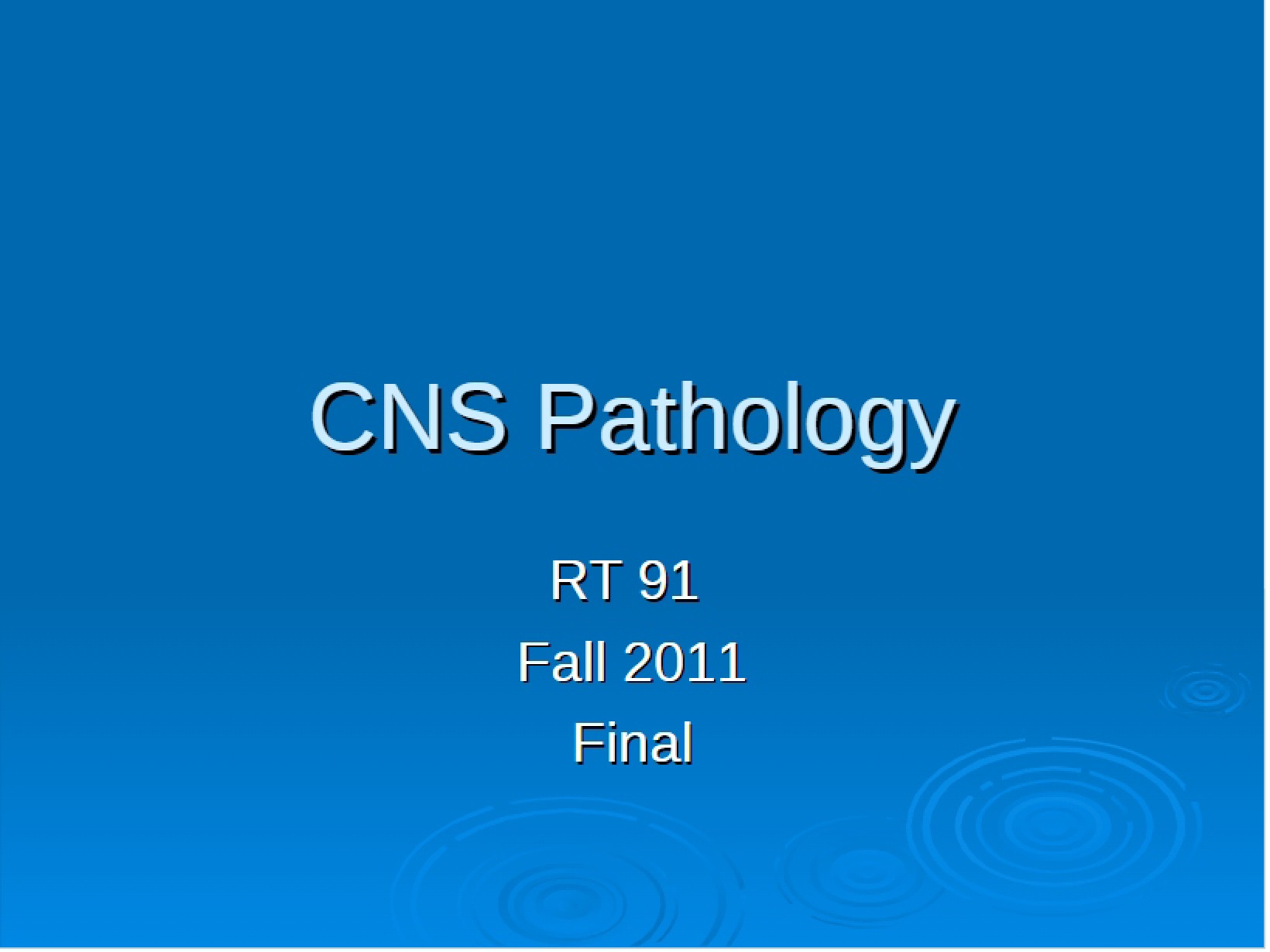 Pathology of the Central Nervous System